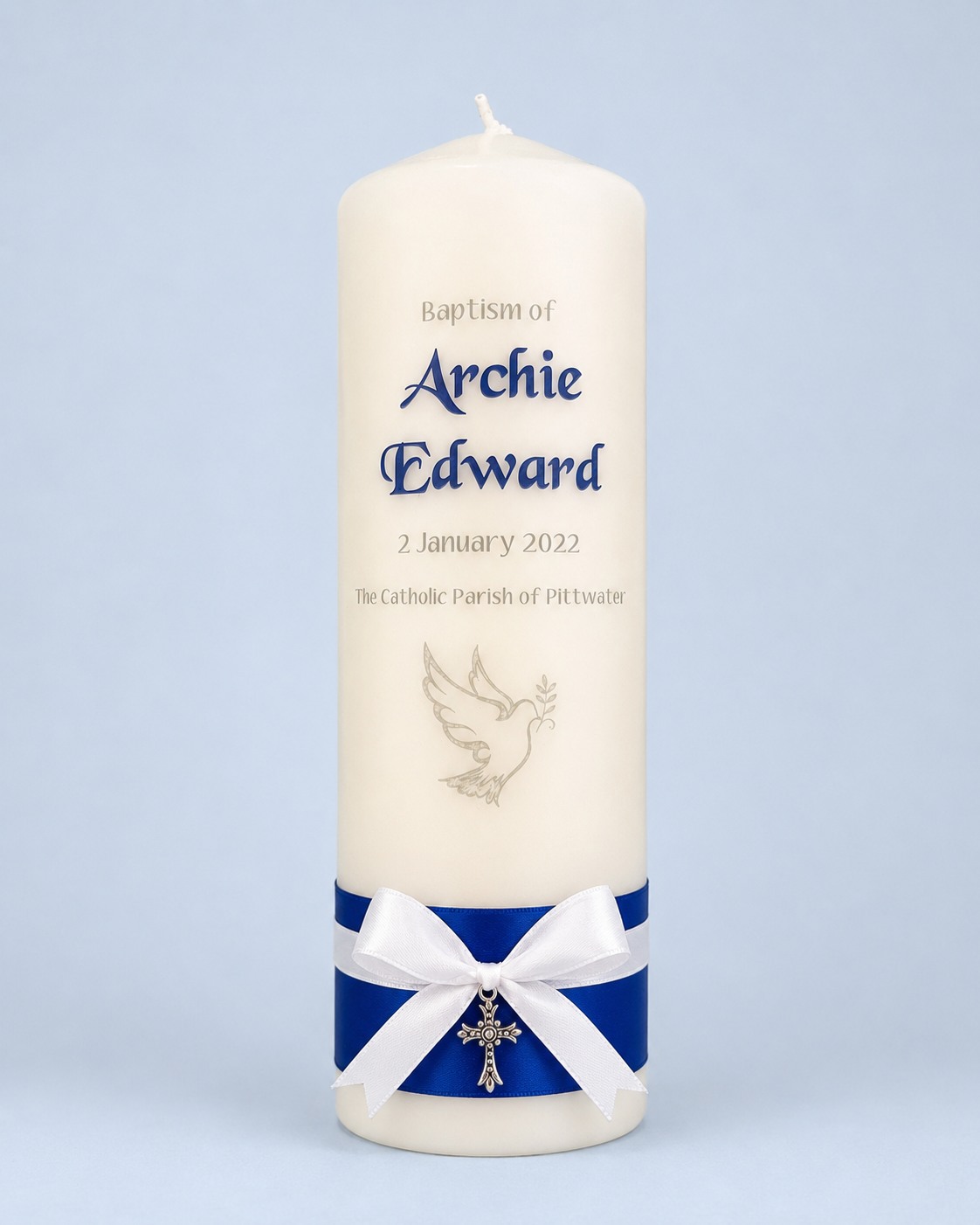 Archie Baptism Candle by Flame of Faith