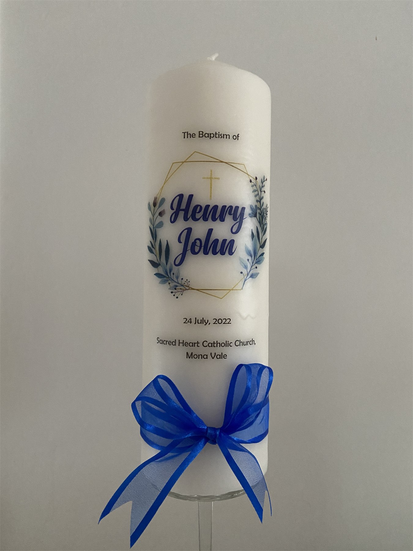 Hayden Baptism Candle by Flame of Faith