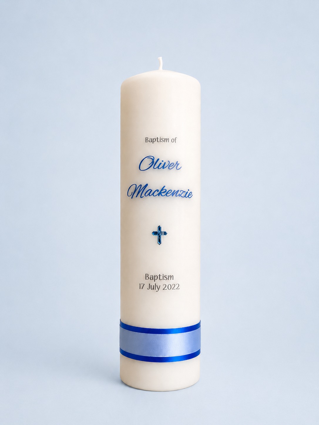 Oliver Baptism Candle by Flame of Faith